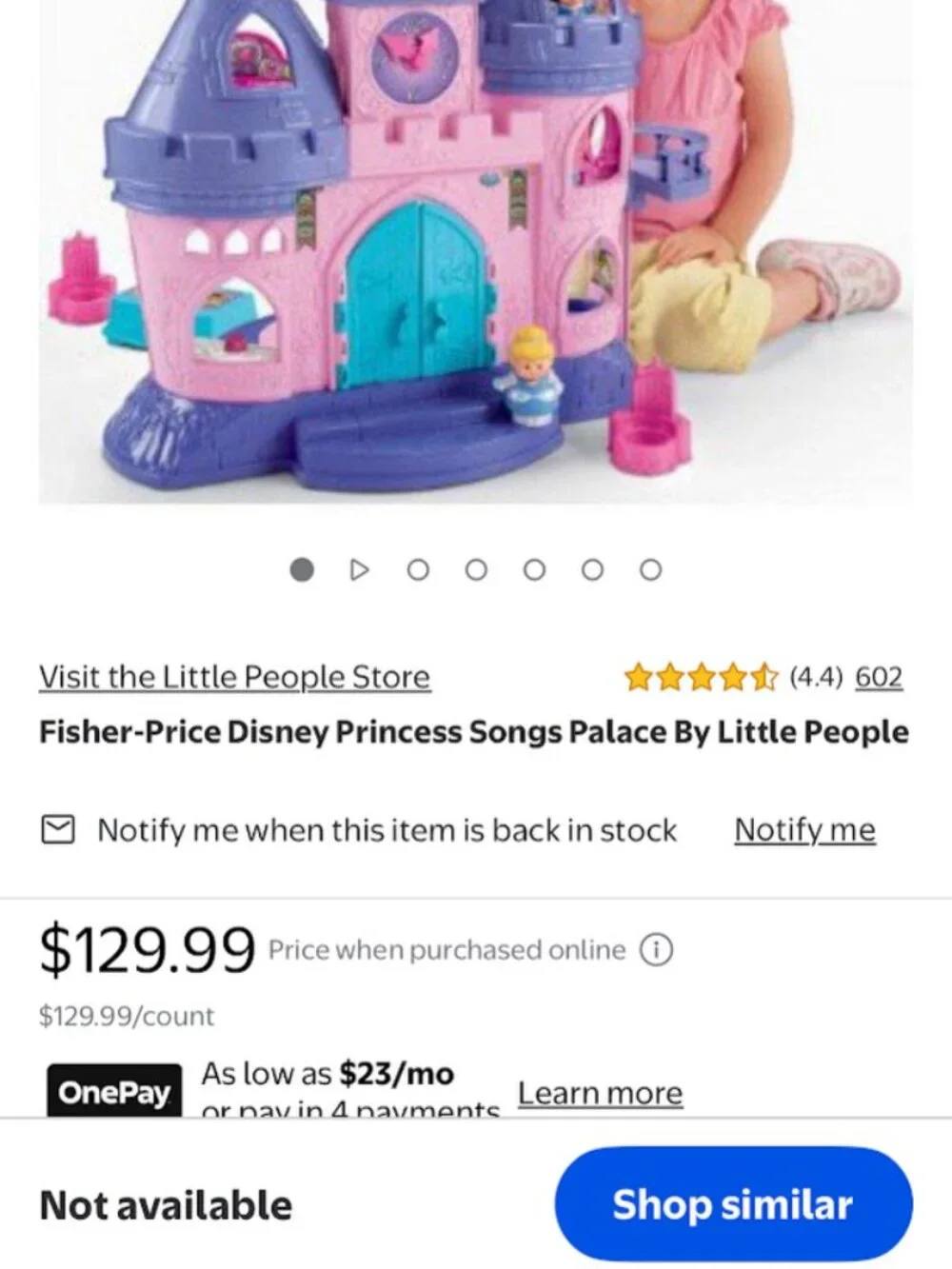 Vintage Fisher Price Little People Disney Princess Songs Palace‎ Musical Castle